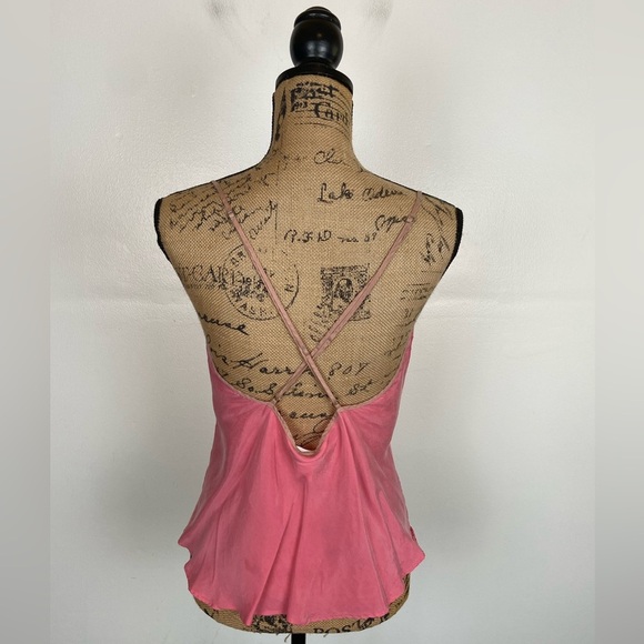 Victoria's Secret Cami Tank Pajama Top Size L Pink Sexy Cupro Adjustable Strap - Picture 2 of 8